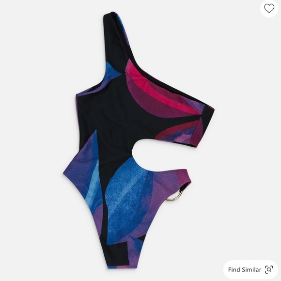 Louisa Ballou Medusa Print Half Moon Multicolor One-Piece Swimsuit XS - Picture 2 of 6